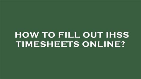 Understanding Form 426a: A Guide To Ihss Recipient Timesheets