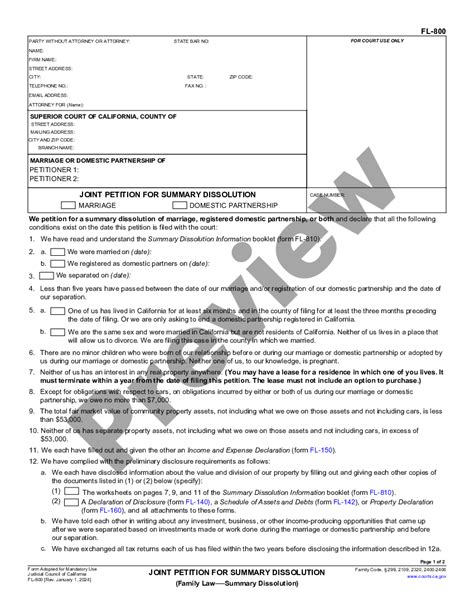 Understanding Form Fl-120: Californias Petition For Dissolution