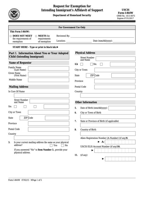 Understanding Form I-864w: Exemption From I-864 Requirements