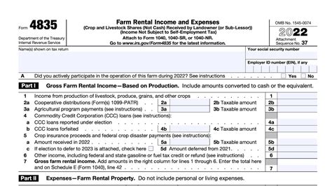 Understanding Irs Form 4835: Farm Rental Income Report