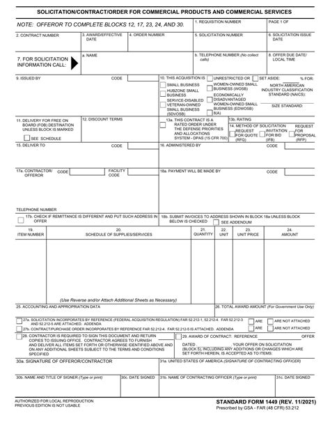 Understanding Standard Form 1449: A Comprehensive Guide