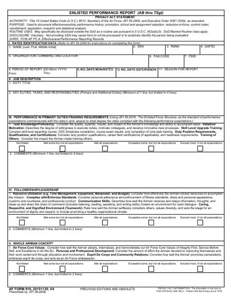 Understanding The Af 910 Form: A Military Guide