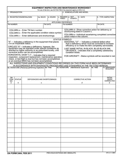 Understanding The Da 2404 Form: A Comprehensive Guide