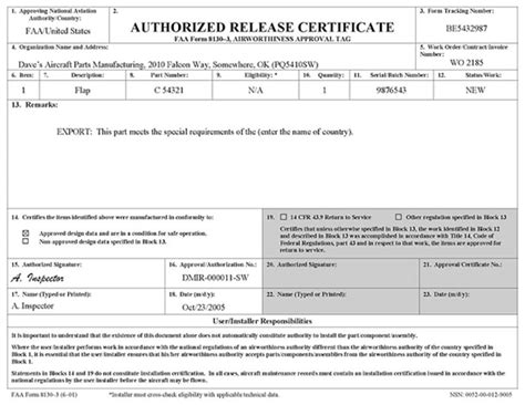 Understanding The Faa 8130-3 Form: A Guide