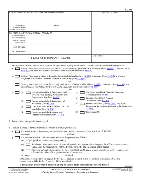 Understanding The Fl-115 Form: A Guide For California Residents