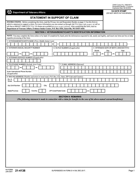 Understanding The Va Form 4138: Statement In Support Of Claim