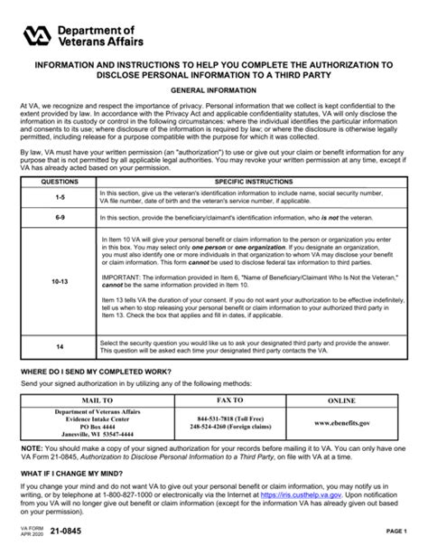 Understanding Va Form 21-0845: 5 Key Facts