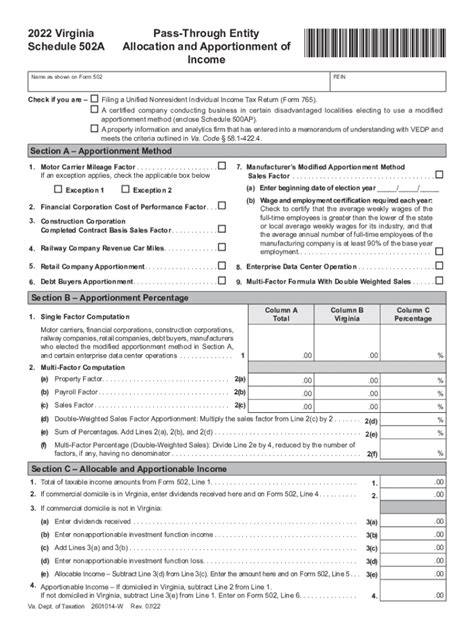 Understanding Virginia Form 502a: Tax Requirements And Guidelines