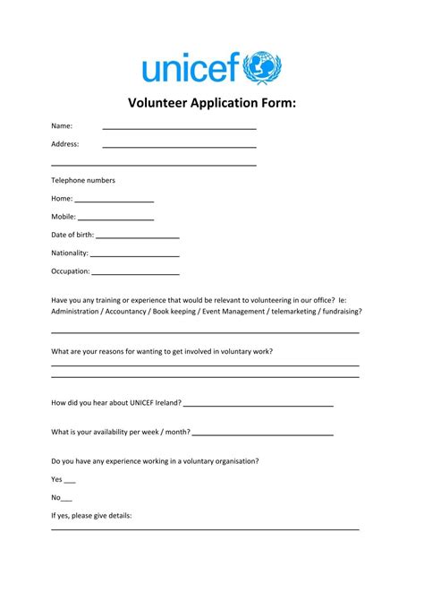 Unicef Volunteer Application Form: Join The Cause Today