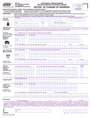 Update Your Address With Dmv 14 Change Of Address Form