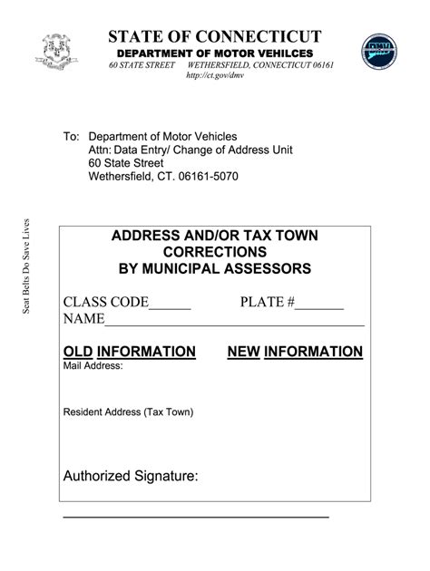 Update Your Records: Ct Dmv Change Of Address Form