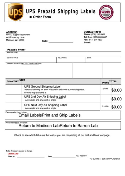 Ups Supplies Order Form Made Easy