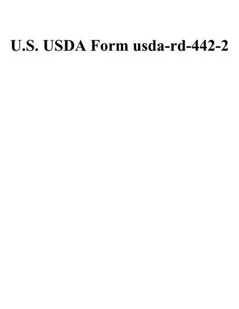 Usda Form Rd 442-2: A Comprehensive Guide