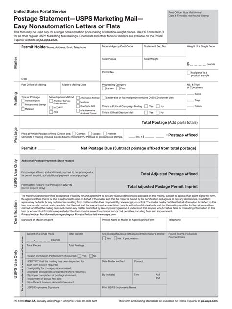 Usps Bulk Mail Form 3602-Ez: Simplified Mailing Made Easy