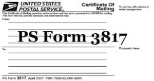 Usps Form 3817: Simplifying Proof Of Mailing Process