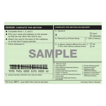 Usps Form 50: The Domestic Return Receipt Form Guide