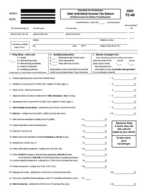 Utah Form Tc-40 Instructions: A Step-By-Step Guide