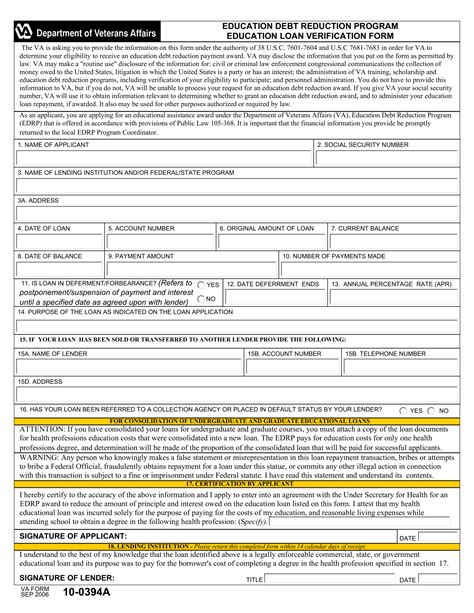 Va Form 10-0394a: Understanding The Application Process