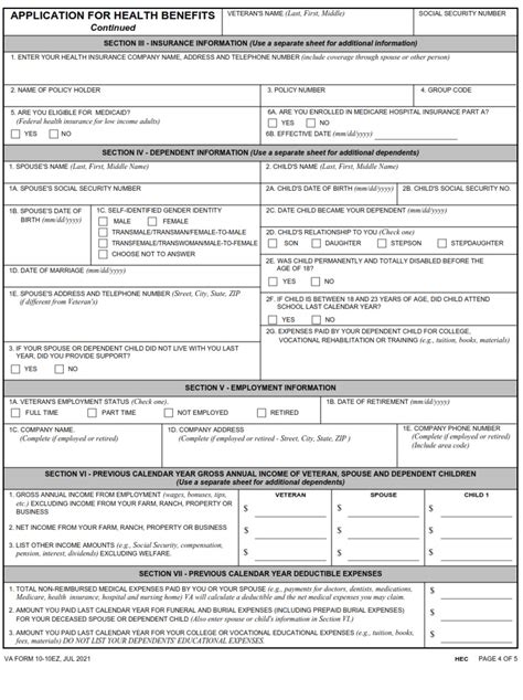 Va Form 1010ez Printable Application Made Easy