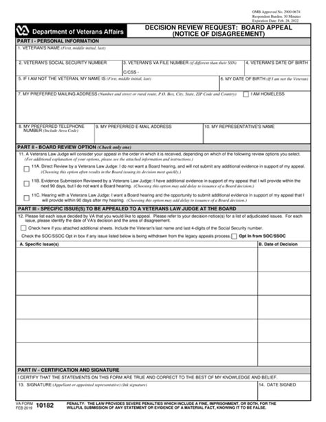 Va Form 10182: Filing A Notice Of Disagreement