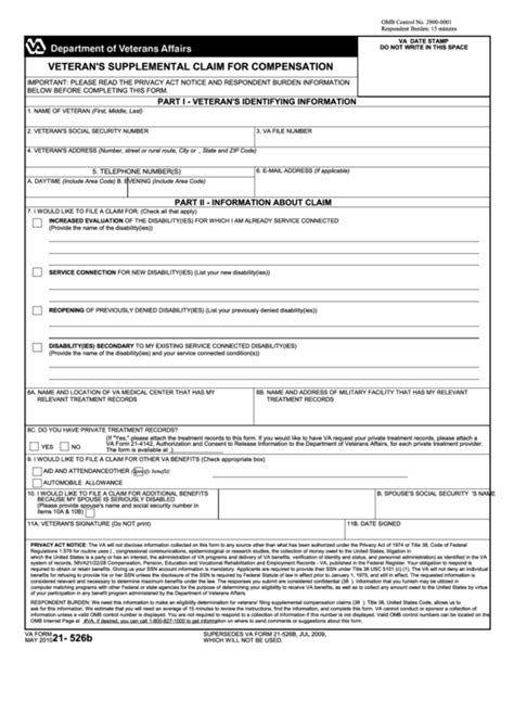 Va Form 21-526b: Claiming Veterans Disability Benefits