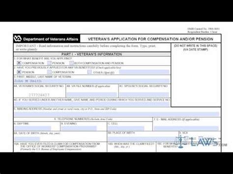 Va Form 21-8951: Application For Veterans Pension Benefits