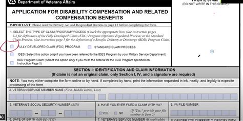 Va Form 4 Example For Claimants