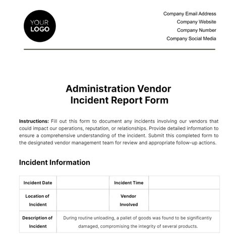 Va Form St-10: Understanding The Vendor Incident Report