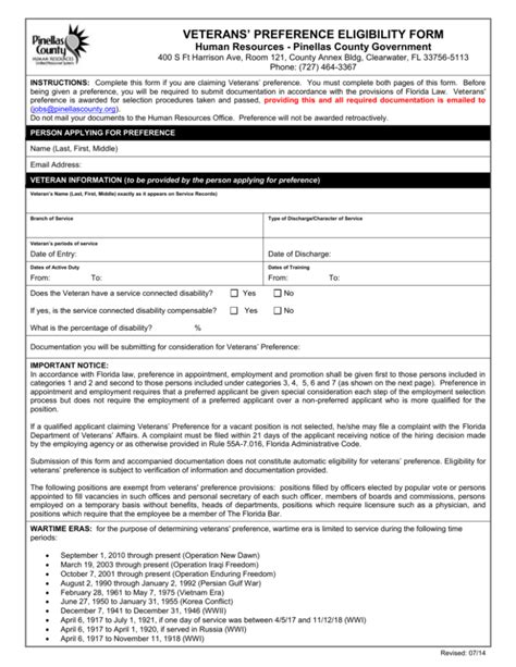 Va Form St-9: Filing A Request For Veterans Preference