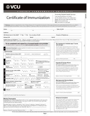 Vcu Immunization Form: A Guide For Students