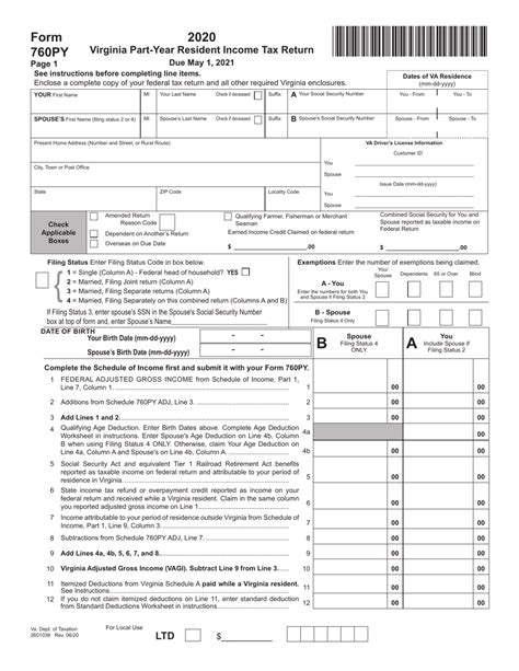 Virginia Form 760c: A Guide To Resident Individual Income Tax