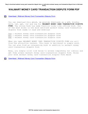 Walmart Money Card Dispute Form: Easy Resolution Steps