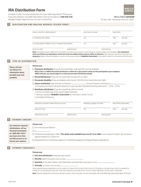 Wells Fargo Ira Distribution Form: A Step-By-Step Guide