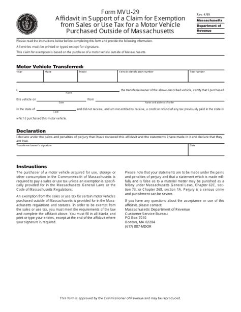 What Is Form Mvu 29: Massachusetts Voter Registration Guide