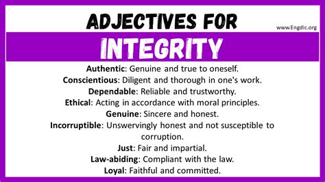 What Is The Integrity Adjective Form