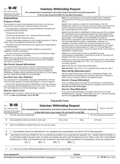 Where To Mail Form W-4v: Top 2 Irs Addresses