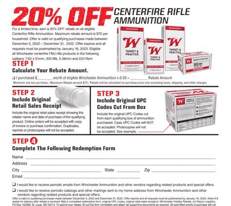 Winchester Mail In Rebate Form And Claim Your Reward