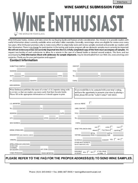 Wine Enthusiast Submission Form Guidelines And Tips