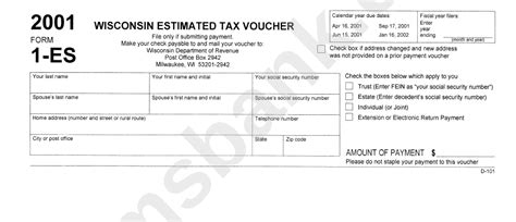 Wisconsin Form 1-Es: Estimated Tax Payment Guide