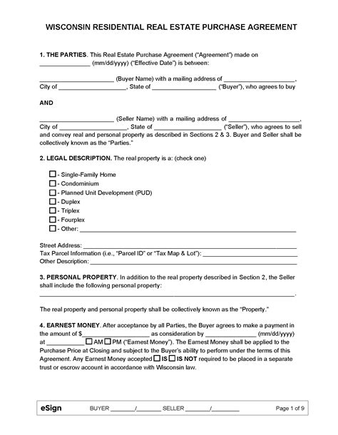 Wisconsin Residential Offer To Purchase Form Guide