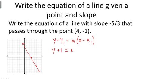 Write Equation For Line L In Point Slope Form