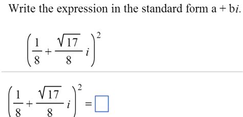 Write In Standard Form: Expression To A+Bi