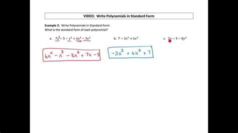 Write Polynomials In Standard Form Easily