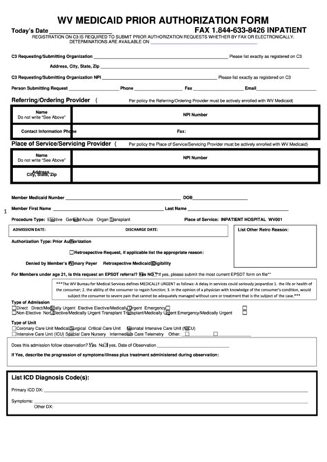 Wv Medicaid Prior Authorization Form Requirements