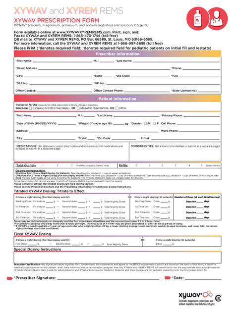 Xyrem Prescription Form: A Comprehensive Guide